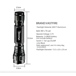 Q5 T6 - 5000lm - LED zaklamp - 18650 batterij - USB lader - wit lichtZaklampen