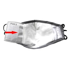Masque de protection visage/bouche - avec 2 filtres à charbon actif PM25 - réutilisable