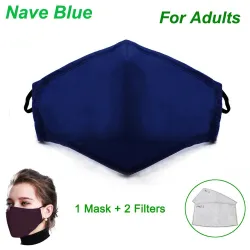 Masque de protection visage/bouche - avec 2 filtres à charbon actif PM25 - réutilisable