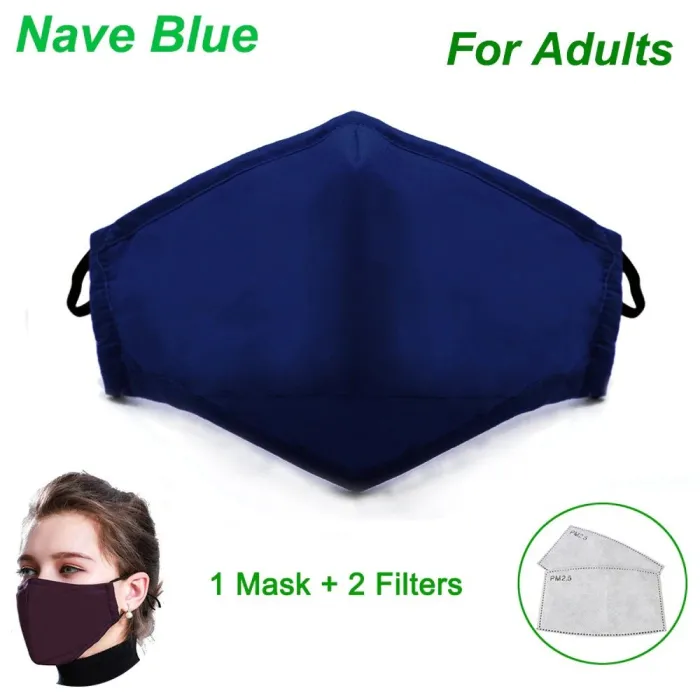 Masque de protection visage/bouche - avec 2 filtres à charbon actif PM25 - réutilisable