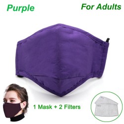 Beschermend gelaat/mondmasker - met 2 PM25 actieve koolfilters - herbruikbaarMondmaskers