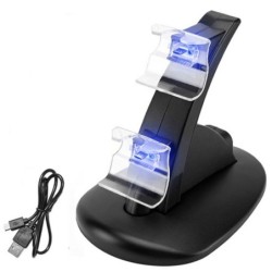 Chargeur double - support - USB - LED - pour manette PS4 / PS4 Pro / PS4 Slim