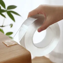 Dubbelzijdige nanotape - zelfklevend - transparant - herbruikbaar - waterdichtLijmen & plakbanden