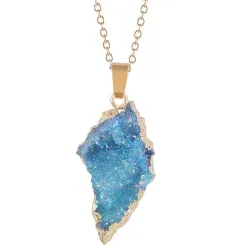 Pendentif en pierre de cristal naturel - avec collier