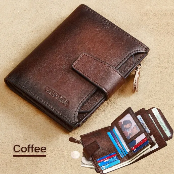 Vintage multifunction wallet - RFID protection - genuine leatherWallets