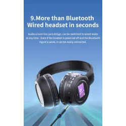 Zealot B570 - Bluetooth-hoofdtelefoon - headset - LCD-scherm - micro-SD-slot - microfoon - ruisonderdrukkingHeadsets