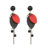 Long earrings - wooden leaves / black beadsEarrings