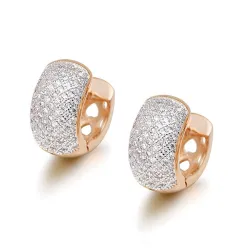 Boucles d'oreilles élégantes petites créoles - plein zircon