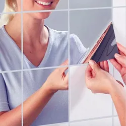 Carrelage miroir carré - sticker mural - 15*15 cm