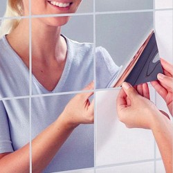 Vierkante spiegeltegel - muursticker - 15 * 15 cmBadkamer & Toilet