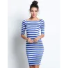 Robe rayée épaules dénudées - slim