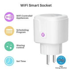 16A - WiFi - Prise intelligente - Prise avec moniteur d'énergie électrique - Assistant Alexa / Google