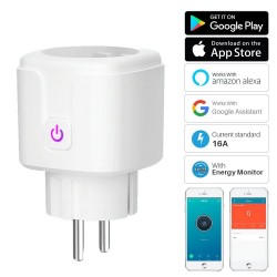 16A - Wifi - Smart plug - stopcontact met power energie monitor - Alexa/Google assistentStekkers