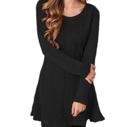 Robe courte en maille - pull manches longues
