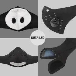 Beschermend gezicht/mondmasker - KN95 - met PM25 filter - luchtventiel - anti bacterieelMondmaskers