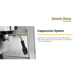 Gustino 19 Bar - semi automatic coffee maker - milk foamer - stainless steelKitchen