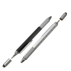 Stylo multifonction 7 en 1 - règle - tournevis - niveau à bulle - stylet pour écran tactile