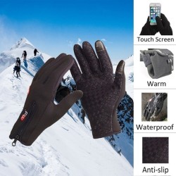 Gants de ski chauds - fonction écran tactile - fermeture éclair - étanche