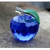 Crystal apple with green leaf - decoration - paperweight - 50mmStatues & Sculptures