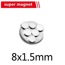 N35 - neodymium magneet - sterke schijf - 8mm * 1,5 mmN35