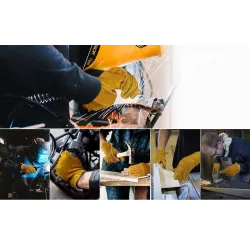 Safety / work gloves - stretchable - wood cutting / gardening - leatherSafety & protection