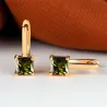 Boucles d'oreilles élégantes en or - avec zircon carré