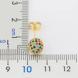 Bolvormige oorbellen - met kleurrijke kristallenOorbellen