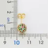 Boucles d'oreilles en forme de boule - avec des cristaux colorés