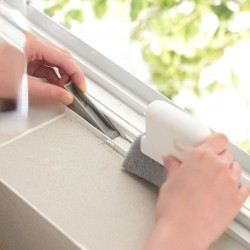 Outil de nettoyage de rainure 2 en 1 - brosse de nettoyage de cadre de fenêtre / porte - chiffon