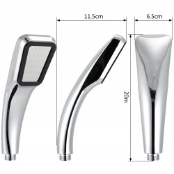 Pommeau de douche carré - 300 trous - haute pression - chrome