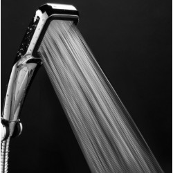 Pommeau de douche carré - 300 trous - haute pression - chrome