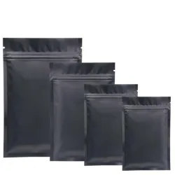 Matt black - aluminum foil bags - resealable - ziplock - 100 piecesStorage Bags