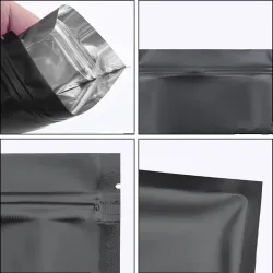 Mat zwart - aluminiumfolie zakjes - hersluitbaar - ziplock - 100 stuksOpbergzakken