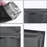 Mat zwart - aluminiumfolie zakjes - hersluitbaar - ziplock - 100 stuksOpbergzakken