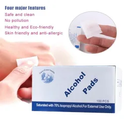 Alcoholdoekjes pads - antiseptische doekjes - antibacterieel - 100 stuksUiterlijk & Gezondheid