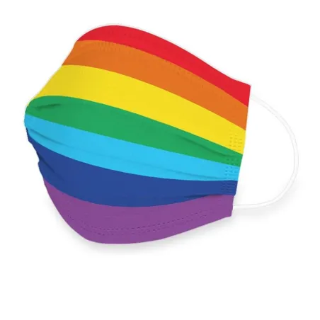 Beschermend gezicht/mondmasker - antibacterieel - wegwerpbaar - regenboogpatroon - 10 stuksMondmaskers