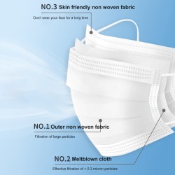 Protective face / mouth mask - antibacterial - disposable - rainbow pattern - 10 piecesMouth masks
