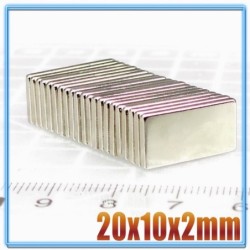 N35 - neodymium magneet - sterk blok - 20mm * 10mm * 2mmN35