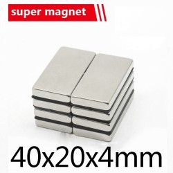 N35 - neodymium magneet - sterk blok - 40mm * 20mm * 4mmN35