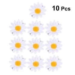 Barrettes déco - marguerites blanches - 10 pièces