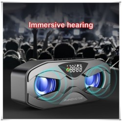 Enceinte Bluetooth - basses puissantes - Radio FM - Carte TF - LED - avec écran