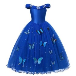 Prinses vlinders blauwe jurk - meisjeskostuumKostuums