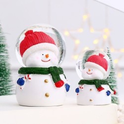 Noël Père Noël / bonhomme de neige - boule à neige - avec LED
