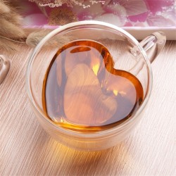 Verre en forme de coeur - double paroi - tasse à café/thé