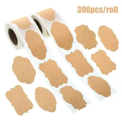 Kraft papieren etiketten - pot / kaars / flesstickers - 300 stuksKeuken