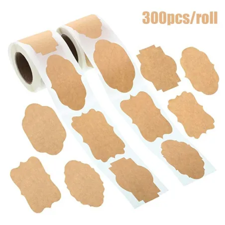 Kraft papieren etiketten - pot / kaars / flesstickers - 300 stuksKeuken