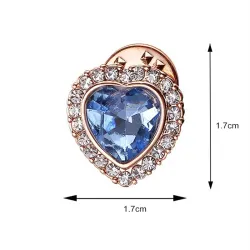 Heart shape pin - with blue crystalBrooches
