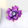 Purple flower with crystal - pin broochBrooches