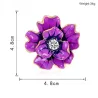 Purple flower with crystal - pin broochBrooches