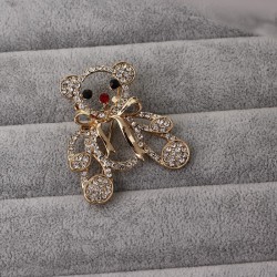 Crystal Christmas teddy bear - broochBrooches